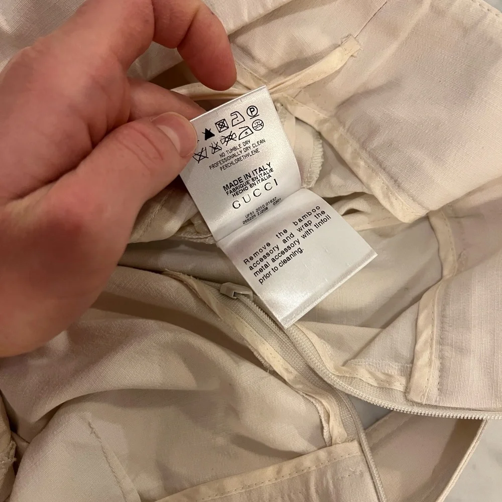 Gucci ivory/white belted bamboo skirt - Picture 6 of 13